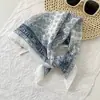 Estilo Japonés Vintage Flor de Anacardo Algodón y Lino Cuadrado Pequeño Decoración de Viaje para Mujer Pañuelo Pequeño a Juego Corbata Multifuncional Lazo para el Cabello Bolsa