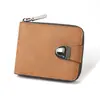 2026 Nova Carteira Masculina Curta com Zíper ao Redor Grande Capacidade Múltiplos Compartimentos para Cartões Pequena Clutch Bolsa de Moedas Retro Business