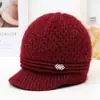 Gorro de punto para mujeres de mediana edad y ancianas, otoño e invierno, con felpa y engrosado para abrigar, gorro de lana, madre, abuela, señora mayor, protección contra el frío, gorro con protección para los oídos