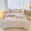 Juego de cuatro piezas 100% algodón puro, juego de tres piezas fresco y sencillo de algodón para dormitorio estudiantil, funda de edredón simple estampada, juego lavable a máquina