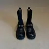 Botines Elásticos Chuyuji de Suela Gruesa con Hebilla Metálica, Botines Tejidos Ajustados Estilo Universitario Vintage para Mujer, Botines Tipo Mocasín Calcetín Versátiles
