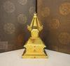 Suministros de Tíbet Instrumento Musical Budista Tántrico Doble Color Dorado con Cuentas de Colores Pagoda Bodhi Pagoda Sherizi 5 Pulgadas