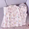 Pijama de mujer estilo Ins para primavera y otoño, estilo fino de algodón nube 2026, conjunto de ropa de casa de dibujos animados dulce de manga larga y pantalón largo