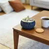 RONG MAKE Cenicero de Concreto Negro Estilo Zen y Quemador de Incienso con Tapa de Metal-Diseño Vintage Chino