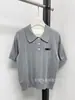 Comercio Exterior Transfronterizo mm Marca Bloques de Color Estilo Coreano Calado Juvenil Top de Manga Corta, Cuello Redondo Versátil Ajustado de Punto Moda Top