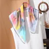 Pañuelo de Seda Artístico Morandi de 70 cm para Mujer, Pañuelo Cuadrado Versátil de Alta Gama, Adecuado para Viajar al Trabajo, Elegante para Camisas y Trajes, Pañuelo Pequeño para el Cuello, Bufanda