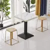 Mesa de negociación engrosada, habitación de hotel en alquiler, restaurante de comida rápida, juego de mesa y sillas para té de burbujas y bocadillos, cafetería, mesa cuadrada pequeña de color pizarra