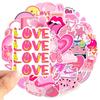50 peças rosa fresco adesivos personalizados bagagem copo de água caixa de armazenamento cerâmica decorativos adesivos à prova d'água atacado