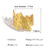 Anillo Geométrico Simple Hueco con Forma de Hoja, Anillo de Acero Inoxidable Versátil Prensado en Aceite 18K, No se Desvanece
