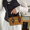 Bolso de mano Boston de gamuza vintage transfronterizo para mujer, nuevo bolso nicho de alta moda tipo almohada, bolso de hombro y bandolera