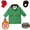 Abrigo de algodón para niños, engrosado, cálido, de invierno, de longitud media, color Verde Militar, abrigo retro para niños, abrigo acolchado de algodón para bebé, forro polar