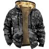 Roupa de Algodão de Inverno Europeia e Americana para Homem, Quente com Bolso com Capuz Forrado de Lã, Roupa de Algodão de Manga Comprida, Impressão Digital 3D, Algodão de Rua na Moda