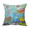Ventas Calientes Transfronterizas Serie Bob Esponja Lino Hogar Funda de Almohada para Sofá Dormitorio Almohada Estampado por un Lado