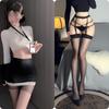 Lencería Sexy Puro Deseo Secretaria Ol Ajustado Transparente Pijama Sexy Uniforme Antro Maestra Hueco Transparente Falda de Cadera