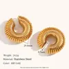 Joyería de Acero Inoxidable, Nuevo Estilo Popular en Europa y América, Diseño Exagerado Hueco, Pendientes de Alta Gama, Chapados en Oro de 18K, Pendientes de Moda con Diamantes