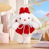 Lindo Llavero de Conejo de Orejas Largas con Vestido de Princesa de Peluche Figura de Muñeca de Dibujos Animados Cosplay Colgante para Bolso de Pareja Pequeño Regalo