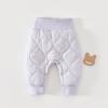Calça de Inverno à Prova de Vento de Cintura Alta para Bebês Meninos e Meninas Acolchoada Quente Calça de Outerwear Quente Tipo Abóbora Grande para Uso Externo