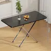 Mesa Plegable Rectangular Mesa Pequeña Mesa de Comedor para Dormitorio Mesa Cuadrada de Almacenamiento Portátil para Puesto Mesa de Comedor para Casa de Alquiler Simple