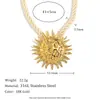 Tendência da Moda Transfronteiriça Europeia e Americana Personalizado Aço Inoxidável Banhado a Ouro 18K Exagerado Pingente de Corda Trançada Sol Concha Colar para Mulheres