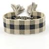 Pulsera de Cinta Tejida Estilo Étnico con Texto Bordado y Borlas, Pulsera Trenzada DIY, Diseño Simple, 104 Colores Disponibles, Pulsera Estilo Europeo y Americano