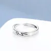 Anel de Casal Amor à Primeira Vista Anel de Dedo Personalizável Presente para Amante Moda Simples Retrô Anel Aberto em Formato de Coração