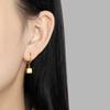 Estilo Coreano Estilo Ins Nuevo Diseño de Nicho Pendientes Cuadrados Geométricos Moda para Mujer Elegantes Versátiles Pendientes de Acero de Titanio