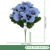 Arreglo Floral de Pensamientos de Cinco Pétalos para Decoración del Hogar, Flores Artificiales, Flores de Seda, Plantas Verdes, Adornos para Exteriores, Flores Artificiales de Rosa