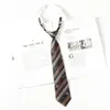 Corbata Jk Borgoña para Mujer, Estilo Japonés, Rayas, Fácil de Usar, para Fotos de Graduación, Toga de Licenciatura, Accesorio de Uniforme Escolar