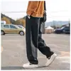 Calça longa casual estilo workwear americano, calça masculina, calça reta para primavera/outono, calça larga moderna de corte solto para homens