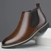 Botines Chelsea 2026 Primavera/Verano Nuevos Botines para Hombre Estilo Británico Botines Cortos Martin Caña Media-Alta Estilo Británico Slip-On Botines Cortos para Hombre