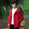Chaqueta cortavientos retro de cuello alto con bolsillos laterales planos ocultos, adecuada para ir al trabajo en primavera y otoño, chaqueta impermeable ligera de corte recto
