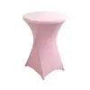 Venda Direta de Fábrica Capa para Mesa de Bar Cor Sólida Toalha de Mesa Alta para Mesa de Banquete Cocktail Mesa Alta Elástica Ajustável Capa para Mesa Redonda
