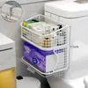 Caixa de Lenços para Banheiro sem Furo Porta-Objetos Cesta Montada na Parede Deslizante Porta-Papel Higiênico Porta-Papel em Rolo para Banheiro