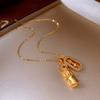 Nuevo collar con colgante de calabaza electrochapada en oro auténtico de estilo chino, estilo nacional, ligero, de lujo, de alta gama, con cadena de lana, joyería combinable para mujer.