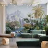 Papel Tapiz Paisaje de Lujo Tropical 2025 para Sala de Estar, Comedor, Dormitorio, Entrada, Sofá, Fondo de TV Mural Isla Paraíso