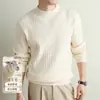 Suéter engrosado de mezcla de lana de 10 A, 600 g, para hombre, nuevo suéter de lana jacquard de cuello redondo para hombre, otoño e invierno 2026