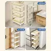 Carrito pequeño de pie, estante de almacenamiento simple, estante de almacenamiento para huecos de baño, organizador de gabinete estrecho para inodoro