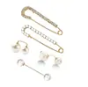 Aperto na cintura pin aperto na cintura artefato broche de pérola artificial strass fivela anti-exposição pino reto pino curvo pino atacado