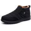 Zapatos de Algodón Gruesos de Invierno para Hombre con Pelo de Conejo Real, Zapatos de Algodón Impermeables Casuales, Zapatos Deportivos Cálidos para Hombres de Mediana Edad y Personas Mayores con Banda Elástica