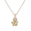Aogu Colar com Pingente de Polvo Banhado a Ouro 18K Venda Cruzada Zircônia Design Feminino Nicho Personalizado Corrente para Clavícula
