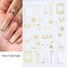 Nuevas pegatinas de uñas transfronterizas con hojas, rosas, líneas de amor, platino, pegatinas adhesivas de llama para uñas.