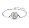 Pulsera de acero titanio con incrustaciones de diamantes calada tipo hilo de aromaterapia para difusión de aceites esenciales Pulsera con patrón de árbol de la vida europeo y americano venta al por mayor