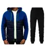 Suéter Casual Nuevo para Hombre con Cremallera, Sudadera con Capucha, Chaqueta Cárdigan con Costuras para Hombre