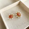 Nuevos Pendientes de Primavera y Verano para Mujer Diseño de Nicho Versátiles Suaves Simples Retro Estilo Chino Pendientes Ovalados de Perla para Mujer