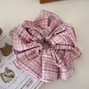 Scrunchie Cuadrado Rayado Simple Oversize Estilo Universitario Pañuelo Cuadrado Lazo para el Cabello a Cuadros Soñador Accesorio para Moño