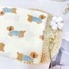 Tecido Crepe de Gaze Estampado de Algodão de Camada Dupla Fio de Camada Dupla Bolha Tecido para Saco de Bebê, Colcha, Roupa de Casa