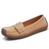 Sapatos novos femininos de Primavera e Outono tamanho 42, pele de veludo, sapatos tipo mocassim, sapatos de caracol, sapatos grandes de camada única, sapatos baixos para mães de meia-idade e idosas