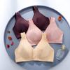 Ropa interior ultrafina de 0.3 cm de color sólido brillante sin aro de acero hebilla delantera sujetador de algodón recogido nuevos fabricantes venta al por mayor