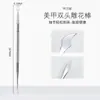 Palito de Escultura para Nail Art com Duas Pontas, Espátula Metálica para Misturar Gel, Caneta de Mistura de Cores 3D de Cristal em Aço Inoxidável, Ferramenta para Unhas