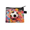 2025 Nova Carteira de Moedas de Futebol Estampa de Desenho Porta-Cartões Infantil Tendência Portátil Bolsa de Armazenamento Masculina Bolsa Transfronteiriça Quente